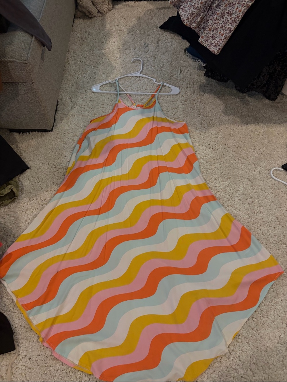 Girls' Wavy Stripe Sundress - Multicolor